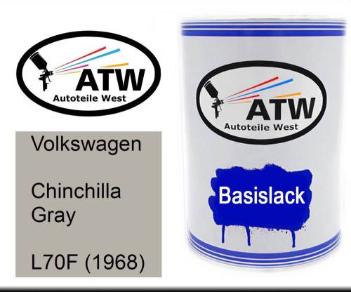 Volkswagen, Chinchilla Gray, L70F (1968): 500ml Lackdose, von ATW Autoteile West.